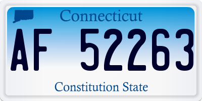 CT license plate AF52263