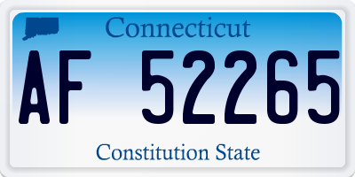 CT license plate AF52265