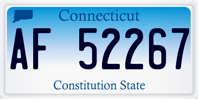 CT license plate AF52267