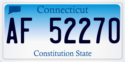 CT license plate AF52270