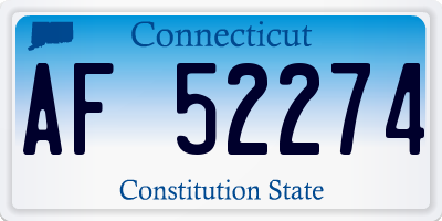 CT license plate AF52274