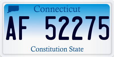 CT license plate AF52275