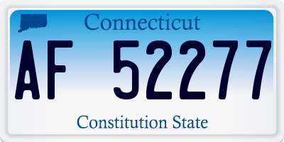 CT license plate AF52277