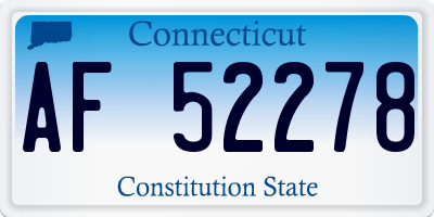 CT license plate AF52278