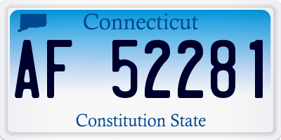 CT license plate AF52281