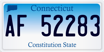 CT license plate AF52283