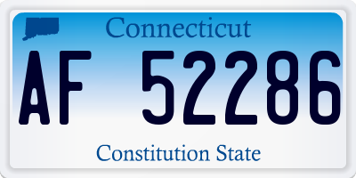 CT license plate AF52286