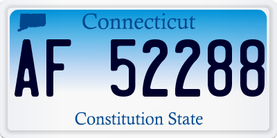 CT license plate AF52288