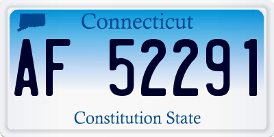 CT license plate AF52291