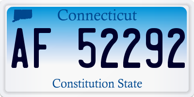 CT license plate AF52292