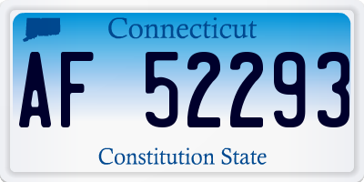 CT license plate AF52293