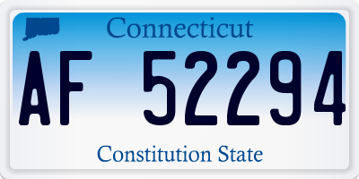CT license plate AF52294