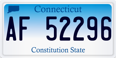 CT license plate AF52296