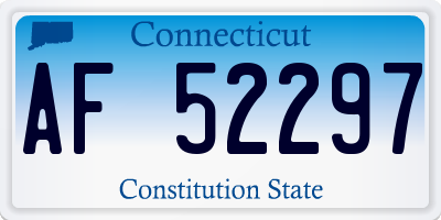 CT license plate AF52297
