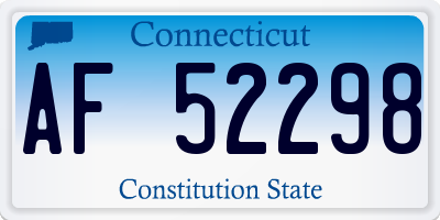 CT license plate AF52298