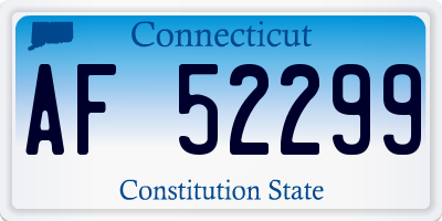 CT license plate AF52299