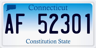 CT license plate AF52301