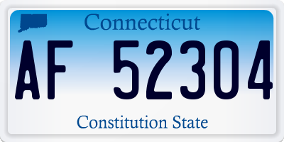 CT license plate AF52304