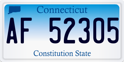 CT license plate AF52305