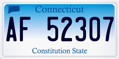CT license plate AF52307