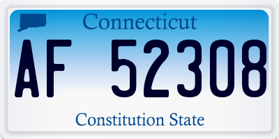 CT license plate AF52308