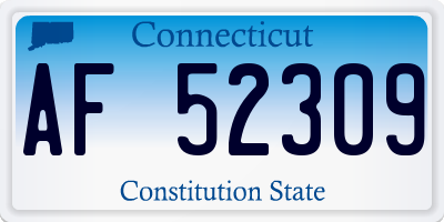 CT license plate AF52309
