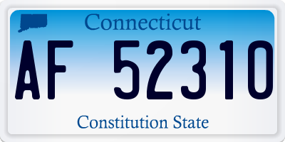 CT license plate AF52310