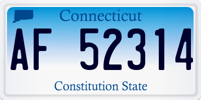 CT license plate AF52314