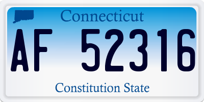 CT license plate AF52316