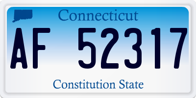 CT license plate AF52317