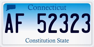 CT license plate AF52323