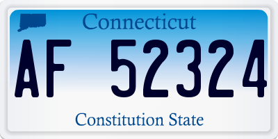 CT license plate AF52324