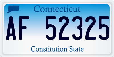 CT license plate AF52325