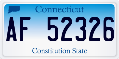 CT license plate AF52326