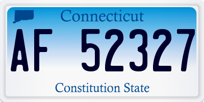 CT license plate AF52327