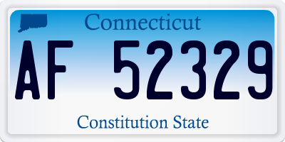 CT license plate AF52329