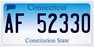 CT license plate AF52330