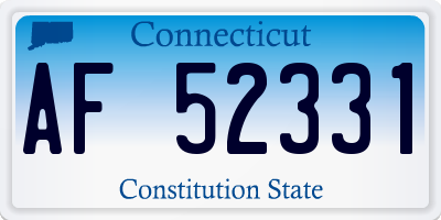 CT license plate AF52331