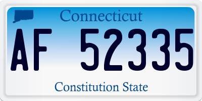 CT license plate AF52335
