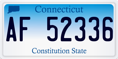 CT license plate AF52336