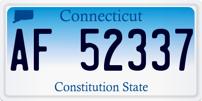CT license plate AF52337