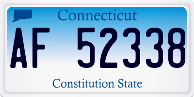 CT license plate AF52338