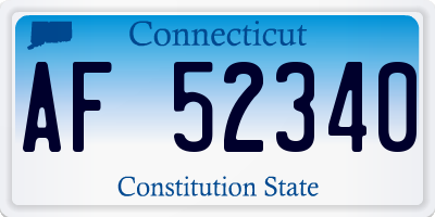 CT license plate AF52340
