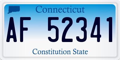 CT license plate AF52341