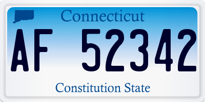 CT license plate AF52342