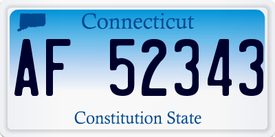 CT license plate AF52343