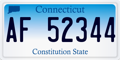 CT license plate AF52344