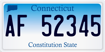 CT license plate AF52345