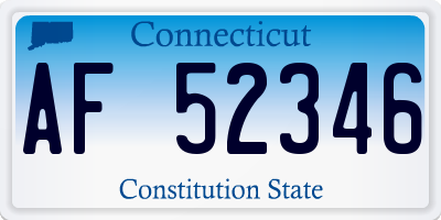 CT license plate AF52346