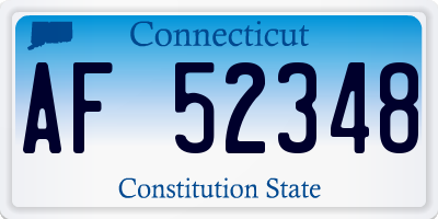 CT license plate AF52348